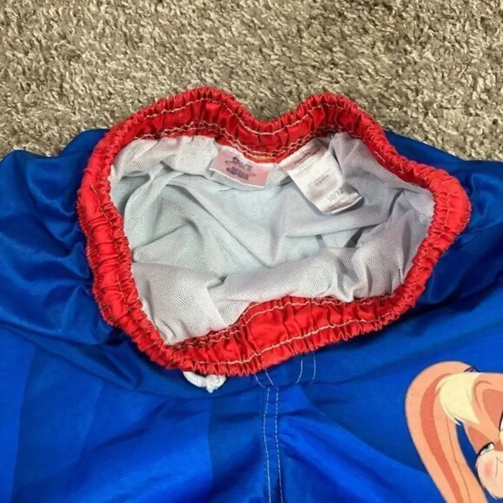 Space Jam Swim Trunks Shorts‎ Youth Size 10/12 Squad Swimsuit Swimwear Blue